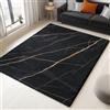 Generico Tappeto Salotto 180x270cm Marmo Nero Oro Tappeto Soggiorno Pelo Corto Tappeti Lavabile, Tappeto Camera da Letto, Tappeti Antiscivolo per Interni e Esterni