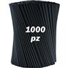 Chefpac 1000 Cannucce Nere Biodegradabili - lunghe 21 cm x 7 mm - Cannucce compostabili uguali a quelle di plastica adatte per cocktail, bar e catering. Resistenti fino a 40 gradi