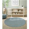the carpet Relax Tappeto moderno a pelo corto, soggiorno, fondo antiscivolo, lavabile fino a 30 gradi, morbidissimo, aspetto pelliccia, Blu, 160 cm rotondo