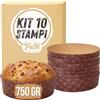 FAH FAMILY AT HOME FAH - Stampo per Panettone Basso 750 gr Qualità Premium (10 pz) - Pirottini Panettone Professionale di Carta Ondulata di Pura Cellulosa in Microonda, Resistente al Calore 220°C