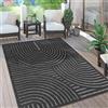 Paco Home Tappeto per esterni, terrazza, soggiorno, cucina, motivo scandinavo, motivo etnico, tinta unita, dimensioni: 120 x 160 cm, colore: antracite 4