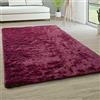 Paco Home Tappeto Salotto Pelo Lungo Soggiorno Pelliccia Finta Shaggy Morbido Monocolore, Dimensione:Ø 200 cm tondo, Colore:Viola