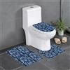 KGDHY Set di 3 tappetini da bagno,antiscivolo,lavabili,morbido e assorbente,tappeto da bagno,tappetino da doccia,Oceano, vita marina Immagine marina con pesce tropicale Muschio Foglie
