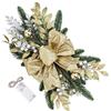 Honseadek Ghirlanda natalizia a LED per scale di Natale, decorazione per caminetto, scale, tavolo, decorazione per interni ed esterni (oro)