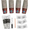 SWEEPING kit caffe bicchierini palettine e zucchero 600 Bicchierini Caffè + 600 Palette + 600 bustine zucchero - Bicchieri 65 ml in Carta e Palettine Usa e Getta Riciclabile, Colore Decorato