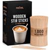 Prestee - 1000 mescolatori per caffè in legno, usa e getta, lunghi 14 cm, per caffè e cocktail, frullatori lisci e senza schegge, ideali per bar, bar e stazioni di bevande