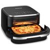 Aigostar Friggitrice ad Aria XXL 27.3x27.3cm, 2200W Silenzioso Extra-Crisp Technologie + Doppia Resistenza, 11 Programmi (Pizza Surgelata), Touchscreen, Finestra Illuminata, Interno Metallico, 745 cm²