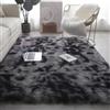 Lifup Tappeti Salotto Shaggy Tappeto a Pelo Lungo Tappeto Peloso, Tappeto Morbido e Soffice per la Camera da Letto, Morbidi Tappeti Antiscivolo Lavabili Grigio scuro tinto di tie 80 x 120 cm