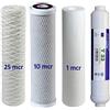 purway Crystal Group Set di 4 filtri per osmosi 25-10-1-T33 per osmosi inversa da 1° a 3° e 5° stadio