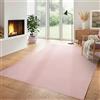 Carpettex Moderno tappeto a pelo corto morbido, unicolore, con retro lavabile, Colore: Rosa, Taglia: 200 x 290 cm