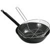 PALUPLUS Padella con Cestello per friggere, Diametro 24 cm, Rivestimento Antiaderente in Metallo, Padella Friggitrice adatta per cucina induzione -0724F