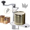Towallmark Apriscatole da tavolo pesante, apriscatole da banco per uso commerciale, 3 lame di ricambio, con lama in acciaio inossidabile e base in acciaio placcato, apriscatole per lattine fino a 30,5 cm, in