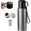 Generic Borraccia termica termica con display intelligente, con filtro da tè e tazza, in acciaio inox, per bevande fredde e calde (argento, 1160 ml)