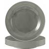 Seltmann Weiden Beat Color Glaze - Set di 6 piatti da colazione in porcellana, ø 23,3 cm, piatto da dessert e piatto da torta con rilievo, in porcellana, colore: grigio perla