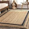 Ripaz Vogue Ripaz - Tappeto in iuta naturale, linea nera, intrecciato a mano, 120 x 210 cm