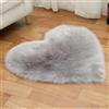 Tomifine Tappeto Imitazione Lana Lungo Pelliccia Morbida Forma di Cuore Tappeti Imitazione Della Pelliccia Decorazione per Camera da Letto, Soggiorno, Divano, Tappetino per Il Letto (90 x 140 cm,Grigio)
