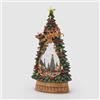 EDG Enzo De Gasperi Decoro Natale Pino H 34 Cm L 17 Cm L 10 Cm Musica LED Green Gold