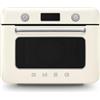 Smeg, Forno Combinato a Vapore da Appoggio COF01CREU, 10 Funzioni di Cottura, 33 Ricette Automatiche, Serbataio Estraibile, Cottura a Vapore, Funzione Decalcificazione, Potenza 1800W, Crema
