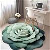 Generic Tappetino in peluche floreale e terra di diatomee, con vista 3D, a forma di fiore, adatto per camera da letto, cucina, bagno, divano, tavolino (verde, 60 x 60 cm)