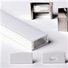 AFTERTECH 1x 3metri 1708B 17x8mm PROFILO ALLUMINIO BIANCO PER STRISCE STRIP LED BARRA RIGIDA 3MT + COPERTURA (1x 3metri 1708bianco milk)