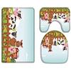 A.Monamour Set Tappeti Bagno Felice Fattoria Degli Animali Collezione Di Cartoni Animati Mucca Maiale Pecora Cavallo Tacchino Stampa Antiscivolo Morbidi Assorbente Lavabile Tappetini per Il Bagno