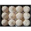 Filteilect Set di 12 palline di Natale in velluto, 8 cm, decorazioni natalizie per albero di Natale, decorazioni stagionali per la casa e le vacanze (oro)