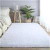 LIJIAO Tappeto a Pelo Corto 170 x 50 cm Morbido, Antiscivolo, Soffice Tappeti Salotto Tappeti Moderni Soggiorno per Camera da Letto, Bianco