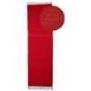 carpetfine Tappeto a tessitura Kilim Chindi Uni passatoia rosso 80x300 cm, tessuto a mano | Tappeto moderno reversibile in cotone per soggiorno e camera da letto con frange
