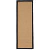 carpetfine Tappeto Sisal passatoia colore 60x180 cm tessuto a mano con bordo in cotone Nero | Tappeto naturale antiscivolo Uni in tessuto piatto di fibre naturali per soggiorno e camera da letto