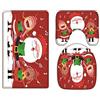 A.Monamour Set Tappeti Bagno Bambini Felici Con Babbo Natale Cartone Animato Che Canta Canti Natalizi Sfondi Rossi Del Palcoscenico Antiscivolo Morbidi Assorbente Lavabile Tappetini per Il Bagno