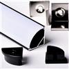AFTERTECH 1x 3metri 1616N 16x16mm PROFILO ALLUMINIO ANGOLARE NERO PER STRISCE STRIP LED BARRA RIGIDA 3MT + COPERTURA (1x 3metri 1616nero milk)