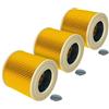 vhbw 3x filtro a pieghe piatte compatibile con Kärcher WD 1, WD 3.200, WD 3.300 M, WD 3.500 P aspirapolvere - giallo