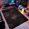 PEIHUODAN Tappeto Gaming Pavimento, Tappeto Camera Da Letto Ragazzo, Stampa 3D Geometrica Neon, Tappeto Cameretta Bambino Bambini, Decorazione della Camera Gamer Morbido Carpet Flanella (Rosso,140x200cm)