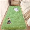 GOUTUI Tappeto Shaggy 60 x 220 cm Parte Inferiore Antiscivolo Tappeto Della Camera da Letto Decorazione per La Casa Adatto per Aree Gioco Lounge e Soggiorni, Verde