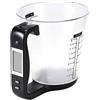 Hilai Strumento di misurazione elettronico da cucina Caraffa graduata digitale multifunzione Pesatura da cucina Temperatura Volume Bilancia con display LCD rimovibile Nero per