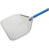 Gi.Metal Pala per Pizza Professionale extra leggera (Peso 0.49 Kg), Manico lungo 60 cm, Testa in Alluminio anodizzato neutro - Linea Azzurra A -32RF/60