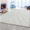 Teppich-Traum Tappeto da salotto a pelo alto Tappeto 3D bianco crema con motivo a diamante Scandinavo, 200 x 290 cm