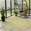 Carpettex Tappeto per esterno monocolore resistente alle intemperie, ideale per terrazze, balconi, giardini e cucine, con tessitura piatta e finitura simile al sisal, Colore: Verde, Taglia: 160 cm Rotondo