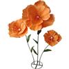 Folpus Fiori giganti per matrimonio per decorazione con base in piedi, grandi fiori artificiali eleganti e multiuso per feste nuziali, Orangina