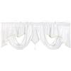 Gralara Tenda corta con asta per tenda, mantovana, trattamenti per finestre per cucina, bagno, bianco, 140x45 cm, semitrasparente