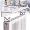 Leaceuv Mensola Sopra Termosifone,Mensola per Radiatore,Bianco,Senza Foratura,Rimovibile,Copritermosifone Moderno Antifumo Antipolvere,Copricalorifero Lega di Alluminio,per Ufficio Domestico(35cm)
