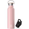 Numada - Bottiglia termica in acciaio inox 600ml Rosa con due pareti sottovuoto e rivetti in ceramica, mantiene fresca 24H e calore 12H | Bocca lunga | Senza BPA | Include 2 spine (1 sport)