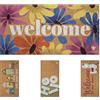 Olivo Tappeti OLIVO.shop | FANTASY 13 - Zerbino ingresso cocco, Zerbino ingresso esterno casa, Tappeto cocco con scritte e stampe colorate, 40x80 cm (PAINTED FLOWERS)