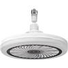 ZAMETTER Ventilatore da soffitto compatto E27 con luci integrate e funzione timer, migliora il comfort della tua casa senza sforzo (C)