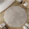 Wecon Home Basics - Tappeto da bagno Erik - Morbido tappeto in cotone goffrato - Antiscivolo e lavabile con morbido pelo e aspetto trasparente (80 cm rotondo, Greige)