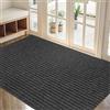 XUCHOU Tappetino Antiscivolo 50 x 120 cm Antiscivolo, Assorbente Pezzi Zerbino Ingresso con Retro in Gomma per Porta e Corridoio, Nero