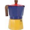 Srliya Caffettiera Italiana da Piano Cottura Caffettiera a Valvola Singola in Alluminio da 3 Tazze per la Preparazione di caffè Cubani (Rosso Blu e Giallo)