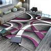 Tappeti Design Tappeti Salotto Grandi Rettangolare 80 X 150 CM Linee grigie viola Moderno Camera da Letto Lavabile Antiscivolo 80 * 150cm