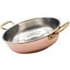 CREARTISTIC Padella Rame Professionale Stagnato 24x6,5 cm - 2L, con 2 maniglie in ottone di 4 cm, Tegame Forno Rifinito a mano, Per servire in tavola - 100% Made in Italy