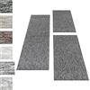 Carpettex Set di tappeti a pelo corto per il letto della camera da letto altezza del pelo 4mm 3 pezzi, colore:Grigio, set letto:2 pezzi 80x150 + 1 pz 80x250